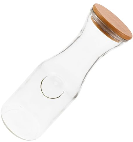 Healifty Bouteille de Jus Verre Transparente Bouteille de Lait Vide Réutilisable Réfrigératrice avec Bouchon