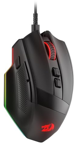 Redragon M923 Wired RGB Gaming Mouse, Optical Ergonomic Mouse with Max 24,000DPI, High Precision Sensor SG8960, 8 Macro Buttons, Software Supported