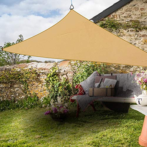 Green Bay Triangle Anti-UV Sun Shade Sail Outdoor Patio Party Sunscreen Canopy Sunsail 3.6x3.6x3.6m Sand