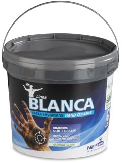 NETTUNO - Linea Blanca 5000 ml, pasta lavamani, rimuove olio, idrocarburi, grasso, lubrificanti, polveri metalliche, nero di carbone. Con microgranuli.