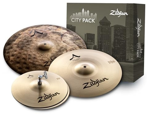 Zildjian A Zildjian Series City Cymbal Box Set - 12 New Beat Hi-Hats, 14 Crash, 18 Uptown Ride, natur