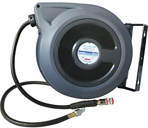 STEINER Airtool 131015Ak-Gn Druckluft-Schlauchaufroller 15 M Schlauch 10 X 15,5 Mm