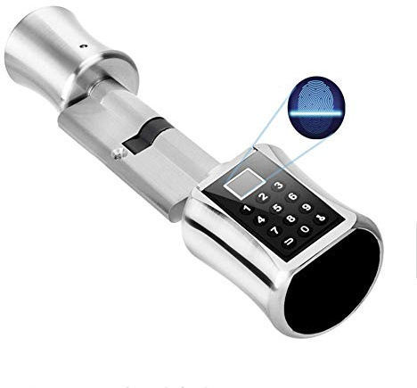 Dioche Intelligentes Biometrisches Türschloss, Multifunktion Keyless-Schloss Passwortcodiertes Schloss Smart Knob Kit mit Automatischer Verriegelung Zuverlässige Erkennung (55mm - 110mm Tür)