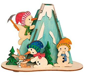 Drechslerei Kuhnert - Hobaku Bastelset im Schneemann Motiv - Rauchhaus, für Räucherkerzen Größe M - Maße: 17 x 13 x 12 cm - Made in Germany