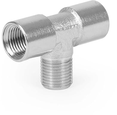 Wiltec Ersatzteil für Airbrush Kompressor AS196AW – T-Stück Verbinder – 2x IG 1/8 – 1x AG 1/8 – für Airbrushkompressor, Zubehör