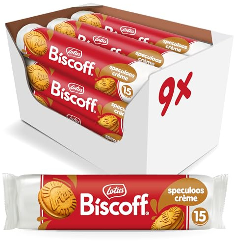 Lotus Biscoff Biscuits Fourrés Crème de Speculoos | 9 x 150g (1,35 kg) | Vegan | Ingrédients d'Origine Naturelle | Sans Arômes ou Colorants Artificiels