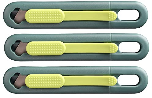 Nova Safety Knife, Utility Knife, Compact Cut, Box Cutter, Ambidextrous Design, Replaceable and Durable Blade, Ideal for Heavy Duty Cut, Warehouse, Home, for Cutting Boxes, Cartons, Parcels. (3 Pack)