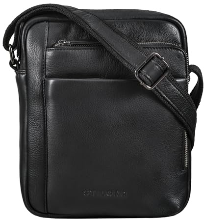 STILORD River Umhängetasche Schultertasche Leder Messenger Bag Klein Herrentasche DIN A5 Ledertasche Vintage Crossbody Tasche Echtleder Farbe:schwarz