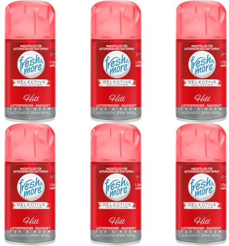 Fresh & More Lufterfrischer Nachfüller Red Hill 250ml (6er Pack) | Raumduft-Spray-Nachfüller, kompatibel mit Freshmatic Max, kräftig-würziger Duft