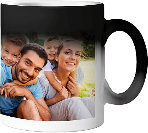Taza Personalizada | Material: Cerámica | Modelo: Taza Mágica - Impresión visible con Calor en el Interior | Ideal para Regalo Personalizado o uso Empresarial | Color: Negro | Capacidad: 325 ml