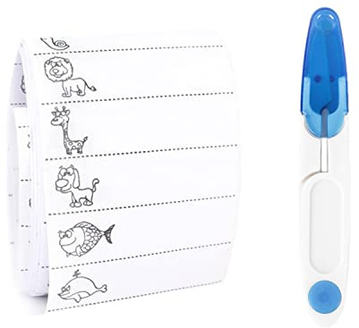 200 Stück Stoffetiketten mit U-Schere, Namensschilder mit Grafik, personalisierte Markierung für Kleidung, Zuhause, Kindergarten