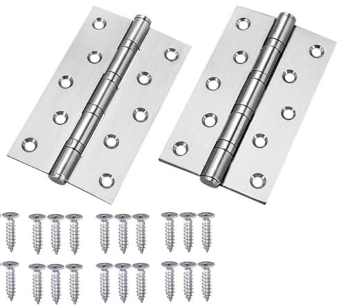2Pcs 5 inch Door Hinge,Ball Bearing Fire Door Hinges Satin Stainless Steel Fire Door Hinge Steel Fire Rated Internal Door Hinges