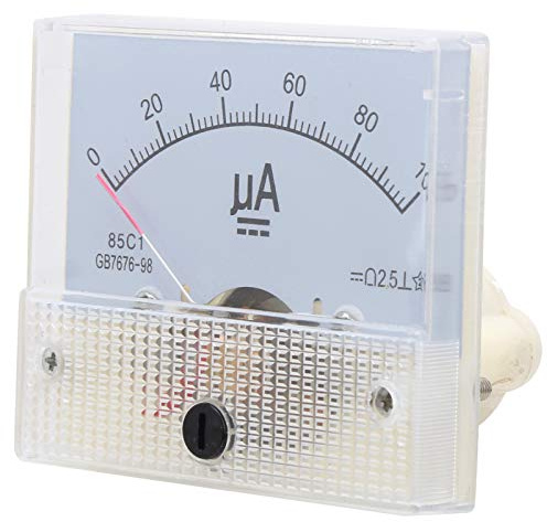 Amperometro a Puntatore CC, 85C1 Strumento di Misura per Misuratore a Pannello di Corrente Analogica Amperometro da 0 a 100UA CC