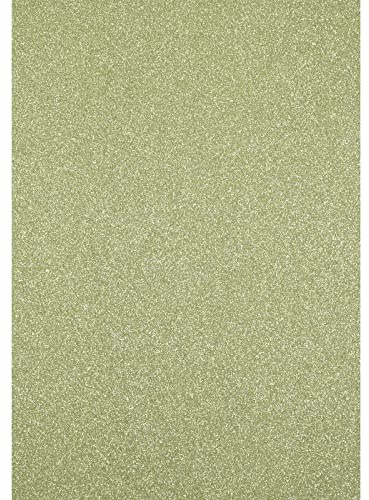 Florence - 5 fogli di carta glitterata per scrapbooking, per realizzare biglietti e altri lavori con la carta, verde chiaro, 250 g/m²