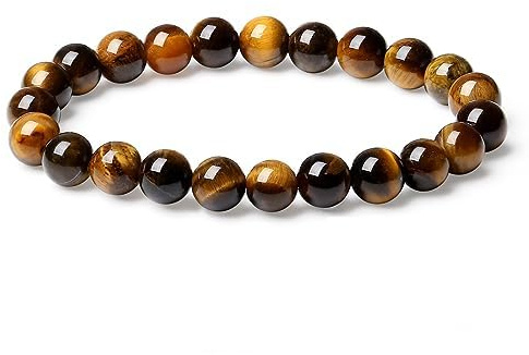 XIANNVXI 8mm Perlenarmband Herren Armband Kristalle Echte Steine Armbänder Damen Elastisches Armband