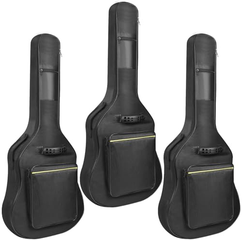 Mdvora 3 Pack Guitar Bags, 38 40 41 inch Electric Guitar Case, Waterproof Oxford Electric Guitar Gig Bag for Acoustic Classical Guitar, Ukulele, Bass Guitar