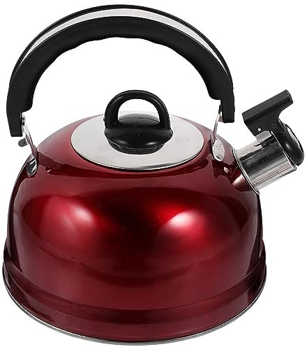 Kichvoe Bollitore Per Tè Con Fischio In Acciaio Inox 3L Bollitore Per Acqua Piano Cottura Teiera A Fondo Piatto Adatto Per Acqua Bollente Su Piano Cottura A Induzione Piano Cottura A Gas