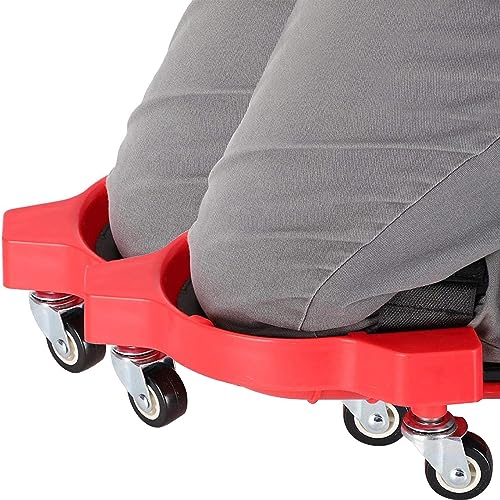 YXXSDP Rollende Knieschützer 2 Packungen Mobilität Rollende Knieschoner Für Männer BAU, Garage Knieschützer Pads/Knieschützer-Abdeckung Für Scooter, Mechaniker/Wartungspersonal (Color : Red)