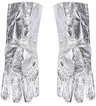Gants en Aluminium en Aluminium Gants résistants à la Chaleur à Haute température pour Les de Protection Contre Les incendies l'isolation Thermique résistante au rayonnement 1