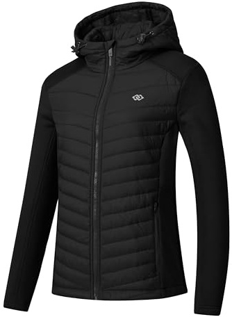 MoFiz Giacca Softshell Ciclismo Donna Giacca Antivento da Escursionismo Giacca Calda da Alpinismo Invernale Nero L