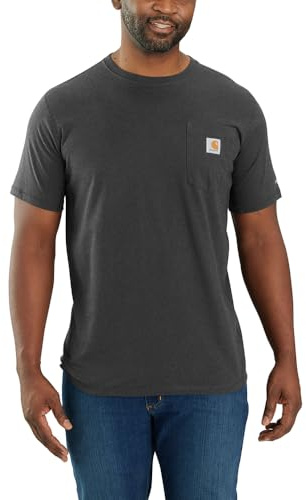 Carhartt Men's Force Relaxed Fit Midweight Short-Sleeve Pocket T-Shirt, Carbon Heather, Large