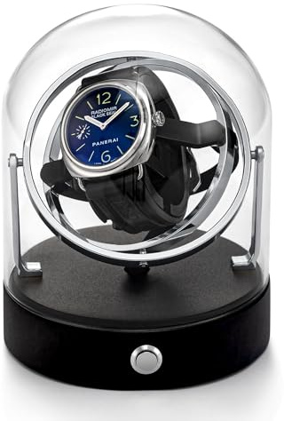 DEWEGER Orbit Uhrenbeweger für mechanische Uhren, leiser Motor, passend für Damen und Herren, für Rolex und die meisten, Silber, modisch
