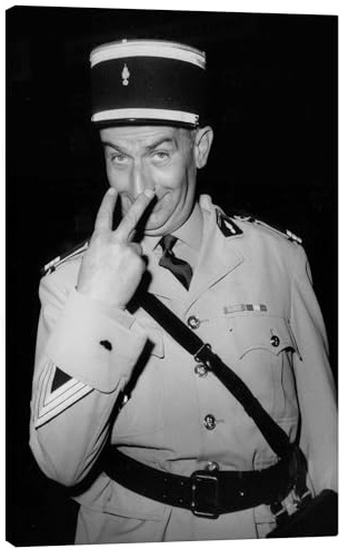 Posterlounge Louis de Funes, 1971 Leinwandbild | 20 x 30 cm Schwarz-Weiß Wandbilder Wanddeko