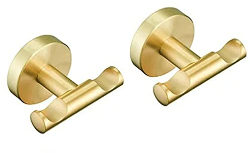Türhänger, Wandhaken, Handtuchhaken, Badezimmerhaken, Wandhandtuchhaken, 2 Stück, goldene Kleiderhaken, robuster Kleiderhakenhalter for Badezimmer, Küche, Garage, Zuhause, Hotel, Büro, Schrank, C (Grö