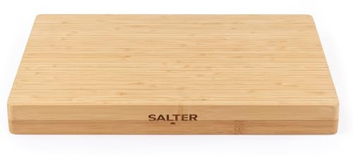 Salter BW13307EU7 Bamboo Chopping Board – Large Wooden Cutting Butchers Block, Thick Heavy Duty Board For Carving Meat, Slicing Vegetables, Cheese Platter Charcuterie, Reversible, FSC®-Certified, 40cm
