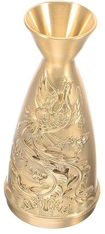 MOLUCKFU Antiker Messing-weinspender Mit Drachendekor Vasen Zur Dekoration Blumenvase Aus Messing Dekorative Tafelaufsätze Für Esstisch Messingornamente