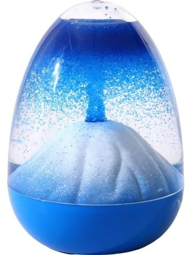 Glixoft Volcano Eruption Egg Liquid Motion with Base Mini Ornament Calming Sensory Soothing Sand