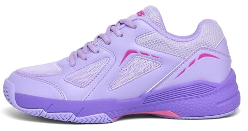 LEFUS Pickleball-skor för kvinnor – AMZ-P601, halkfria, dämpande, anti-vridmoment, andningsbara hovskor, P601 Lavendel, 39 EU