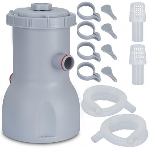 COIL Impianto filtrante per piscina – 3028 l/h, per piscine fino a 17400 l, filtro a cartuccia e sfere di filtrazione, efficienza energetica 60 W, facile da installare, pompa per piscina, filtro a