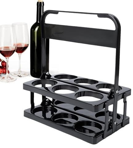 Amesor Faltbarer Getränketräger, Flaschenträger Für 6 Flaschen, Tragbarer Bierregal Bierkorb Flaschenkorb Flaschen Getränkeflaschenhalter, Kunststoff Flaschenhalter Faltbar Flaschenkorb Mit Griff