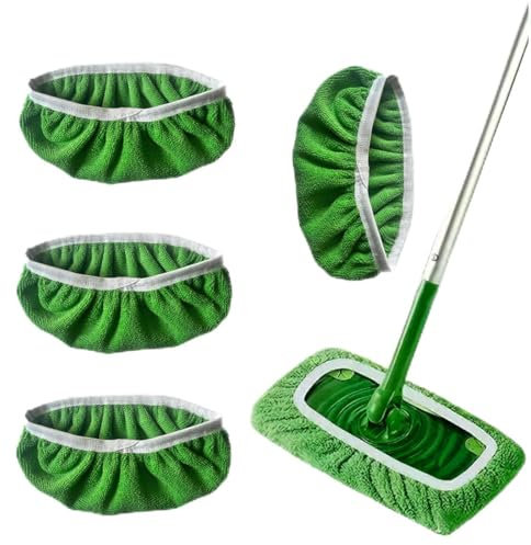 XPEX 4 pezzi Panni Cattura Polvere Panno microfibra Cuffiette in Spugna Microfibra per Scopa Lavapavimenti,cuffia microfibra per swiffer (4)