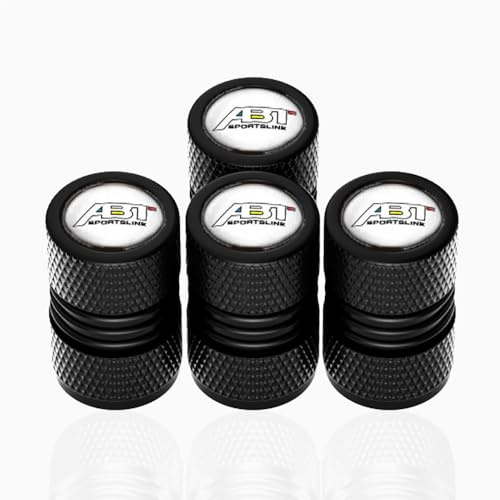 WxsYFFS Ventilkappen Ventildeckel Reifenventilkappen 4 Stück Kompatibel mit für ABT Audi A1 A3 A5 A7 TT RS6 RS3 Q7 Q5 VW Golf GTI Legierung Metall Luftventilkappen,E