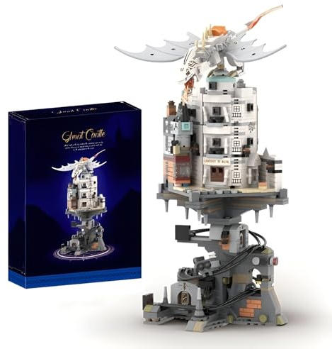 Ebortsin Harry Wizarding Bank Castle Bausteine Set, Magic Potter Drachenschloss Architektur Klemmbausteine Bausatz, Sammlerstück Deko Geschenk für Erwachsene und Kinder (1056 Teile)