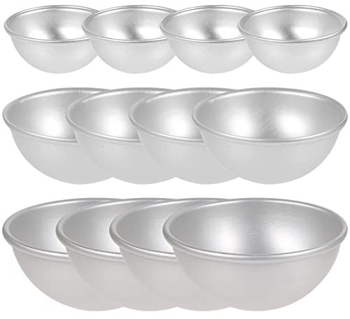 STOBOK 12stücke Halbkugel-badeform Aus Aluminiumlegierung Halbkreis-form Für Badekugeln Seifenkugel-herstellungsform Backzubehör Für Diy-projekte