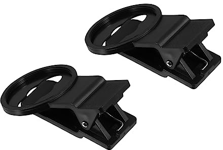 COLLBATH 37mm Handy Fotolinsenclips 2 Stück Clip Halterung für Smartphone Kameras Kompatibel mit Weitwinkel Makro und Fischaugenfiltern Abs Schwarz