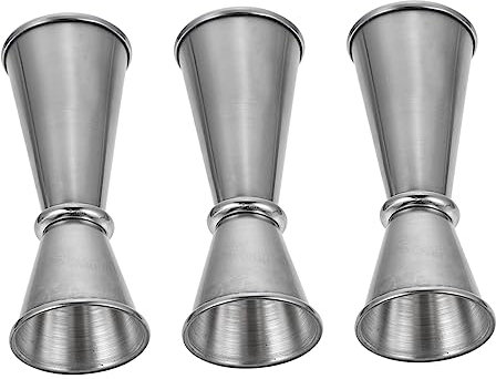 Cabilock 3piezas Medidores De Cócteles Inoxidable Jigger Doble Para Bar y Cocina Medidores De Bebidas Reutilizables y Elegantes