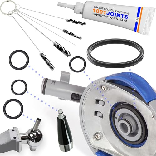 1001JOINTS KIT 5 Joints D'ÉTANCHÉITÉ pour PERFECTDRAFT HD3720 HD3620 HD3610 HD3600 Compatible avec Le Bec VERSEUR ET Le Robinet DE TIREUSE A BIÈRE + KIT Nettoyage 5 Mini Brosse + Graisse Alimentaire