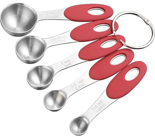 Juego De Cucharas Medidoras Juego de 5 cucharas medidoras de acero inoxidable Cuchara medidora de gramos de leche en polvo Cuchara graduada cuantitativa
