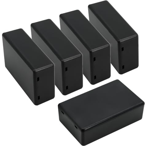 LeMotech Abzweigdose Klein, 5er Set ABS Elektronikgehäuse Schwarz, Mini Projektgehäuse für PCB Platinen, Projektbox Verteilerdose, Außenmaße 80 x 50x 26 mm