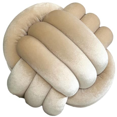 Benyong snygg knutkudde rund soffkudde med estetisk design i flera färger för vardagsrum sovrum och mer (diameter 28 cm, 7)