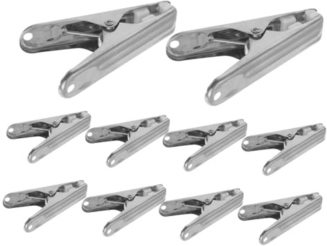Pinces à Vêtements en Acier Inoxydable 10 Pièces, 63x15x30mm