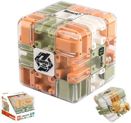 Large Labyrinth 3D Puzzles Maze Cube, 3D Magic Roller Ball Maze Cube - Engaging Brain Teaser, Sharpen Hand-Eye Coordination and Concentration, Spatial Awareness Brain Training Puzzle (Normal)
