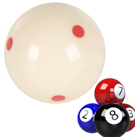 Generisch Billard-Kugel – 57.2mm Standard Weiße Spielkugel mit 6 Roten Punkten | Kristall Trainingskugel für, Black Eight, Chinesisches Pool & Amerikanisches Billard