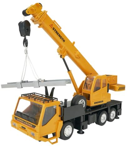 HEALSOPTHY Vehículo De Ingeniería Control Remoto para Niños Tamaño 1:24 Naranja con Mesa Giratoria 320 Grados y Grúa De Juguete Educativo para Desarrollo Infantil y Juego Interiores