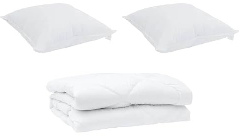 Gecheer Copripiumino Estivo 3 Pezzi Bianco Microfibra, Comfort Notturno, Traspirante, Ideale Camere Moderne, Microfibra Cotone