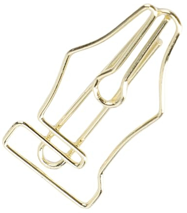 HEEPDD 100PCS Pen Shaped Paper Clips, Bookmarks Clips Office School Supplies for Kids Students with Gold Metallic Luster Transparent Box